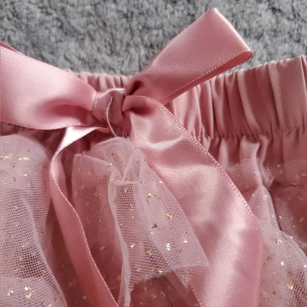 Mila & Rose Mauve and Gold Glitter Tutu Bloomer EU80 /US 12M